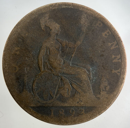 1893 Victoria One Penny Coin | Collectable Grade