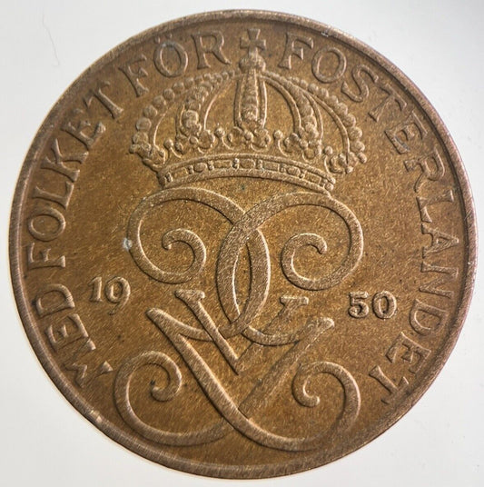1950 Sweden 5 Ore Coin | Very High Grade | a4869