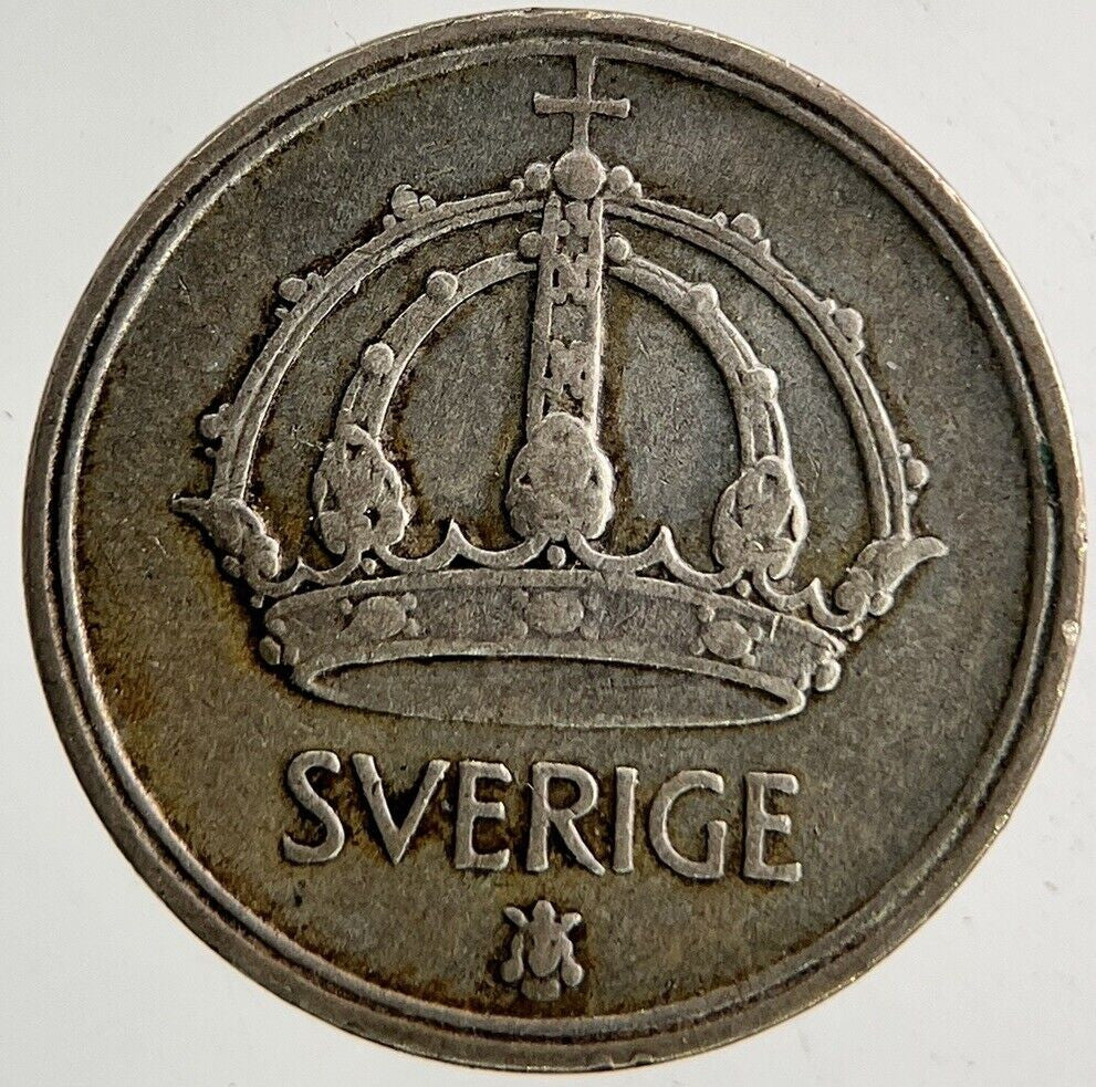 1950 Sweden 25 Ore Silver Coin | Fine Collectable Grade