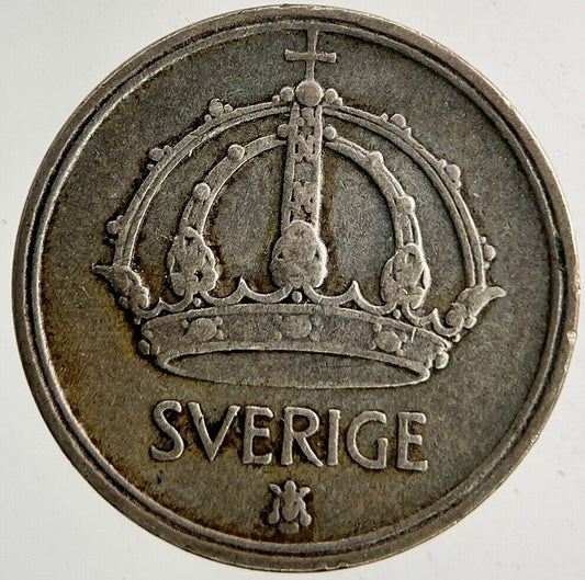 1950 Sweden 25 Ore Silver Coin | Fine Collectable Grade