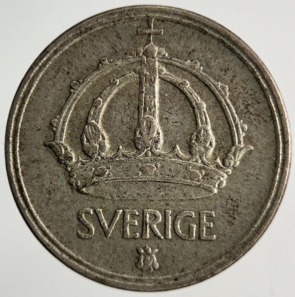1950 Sweden 10 Ore Silver Coin | Fine Collectable Grade