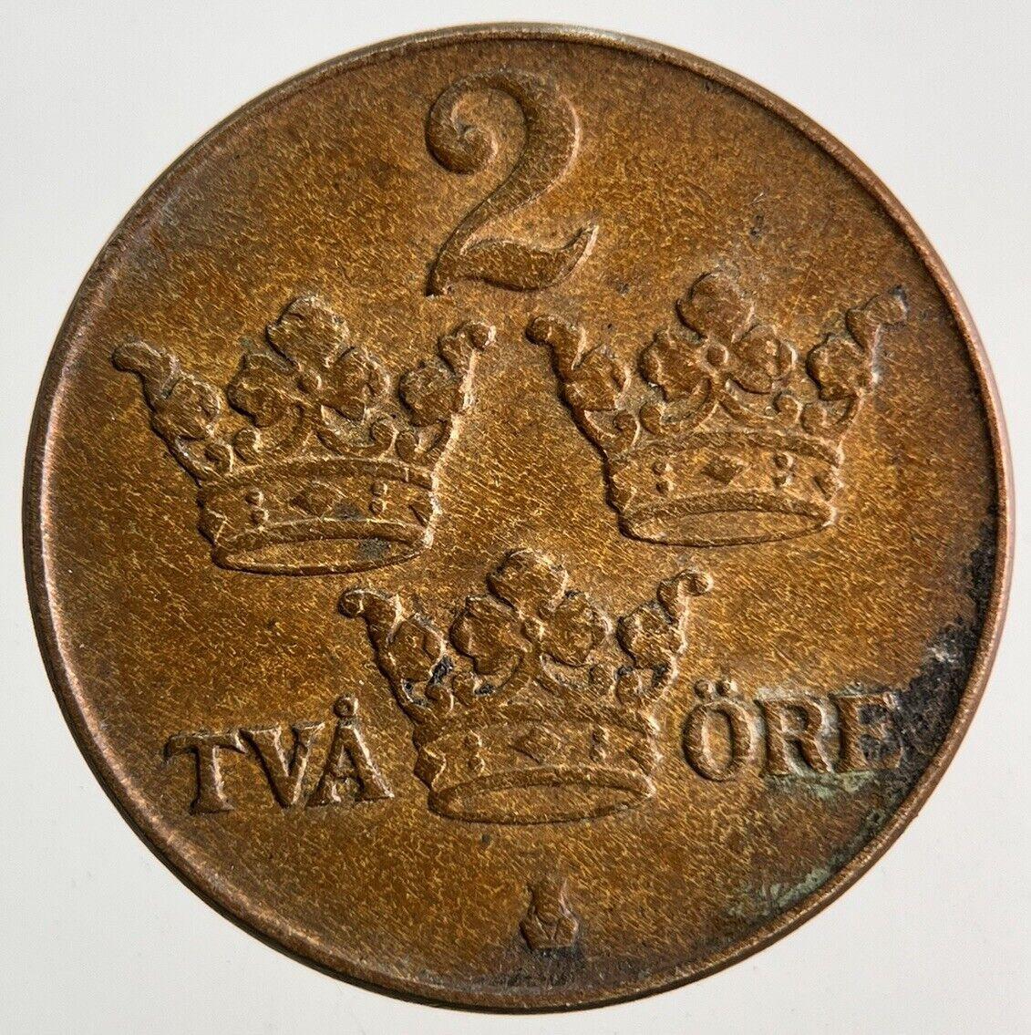 1950 Sweden 2 Ore Coin | Very High Grade