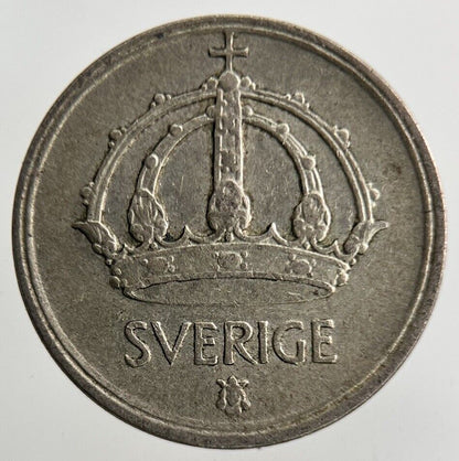 1950 Sweden 25 Ore Silver Coin | Fine Collectable Grade