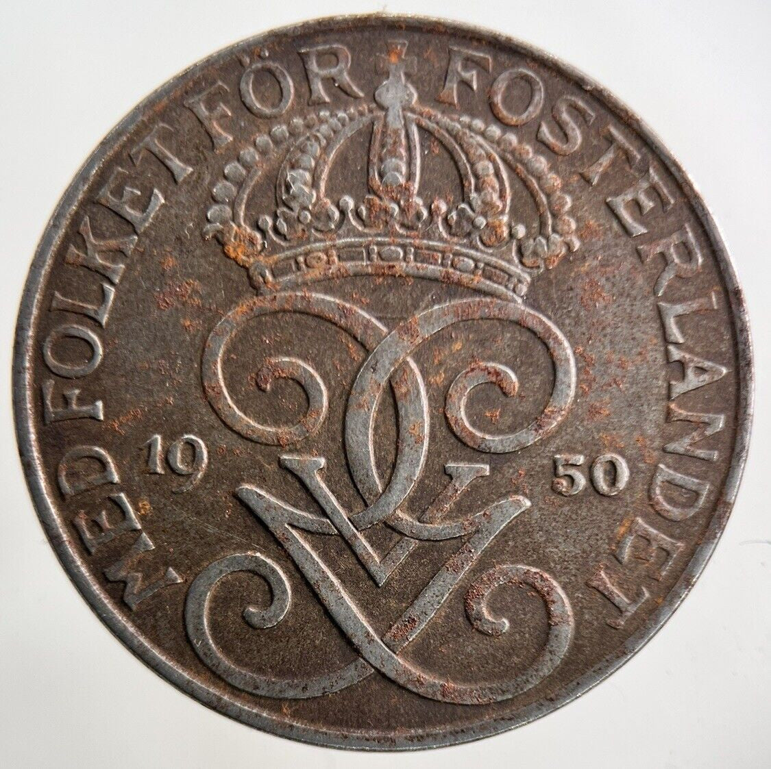 1950 Sweden 5 Ore Coin | Fine Collectable Grade