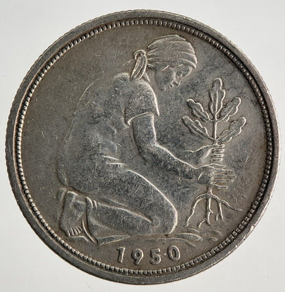 1950 Germany 50 Pfennig Coin | Fine Collectable Grade