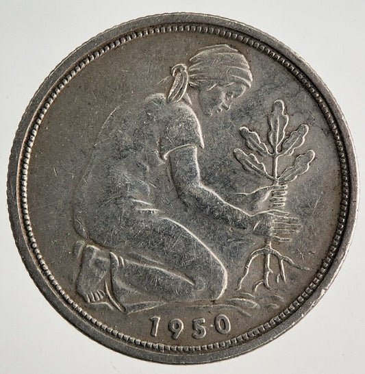 1950 Germany 50 Pfennig Coin | Fine Collectable Grade