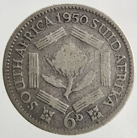 1950 South Africa Sixpence Silver Coin | Collectable Grade