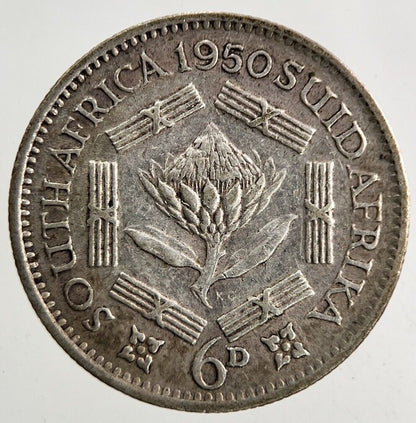 1950 South Africa Sixpence Silver Coin | Very High Grade