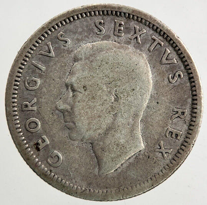 1950 South Africa Sixpence Silver Coin | Fine Collectable Grade