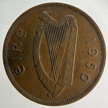 1950 Irish One Penny Coin | Fine Collectable Grade