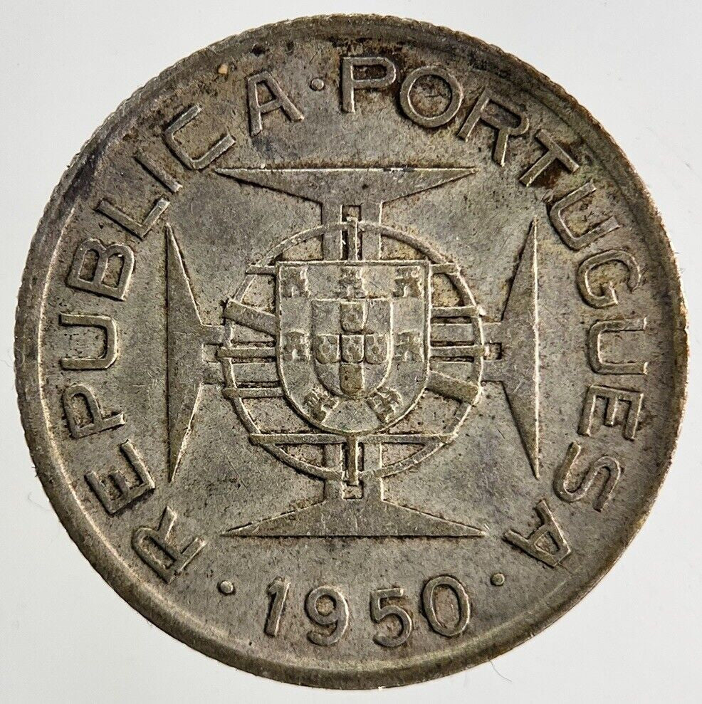 1950 Portugal Mozambique 2.5 Escudos Silver Coin | Fine Collectable Grade