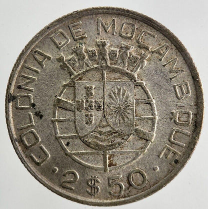 1950 Portugal Mozambique 2.5 Escudos Silver Coin | Fine Collectable Grade
