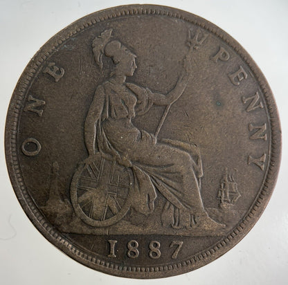 1887 Victoria One Penny Coin | Fine Collectable Grade