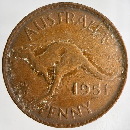 1951 Australia One Penny Coin | Fine Collectable Grade