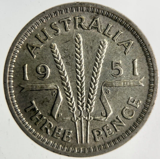 1951 Australia Threepence Silver Coin | Fine Collectable Grade
