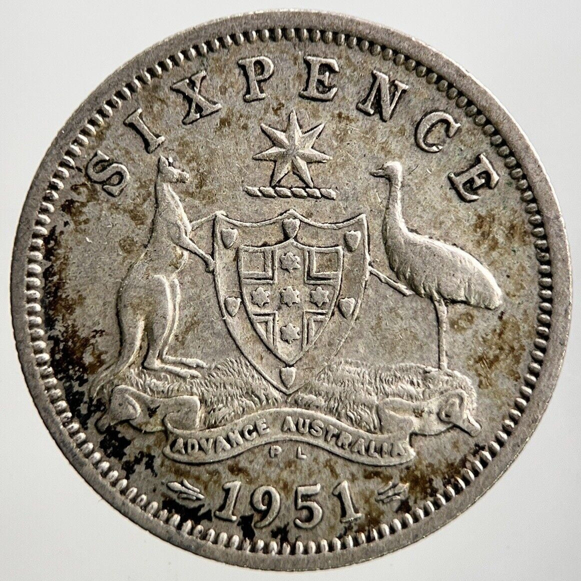 1951 Australia Sixpence Silver Coin | Fine Collectable Grade | a3447