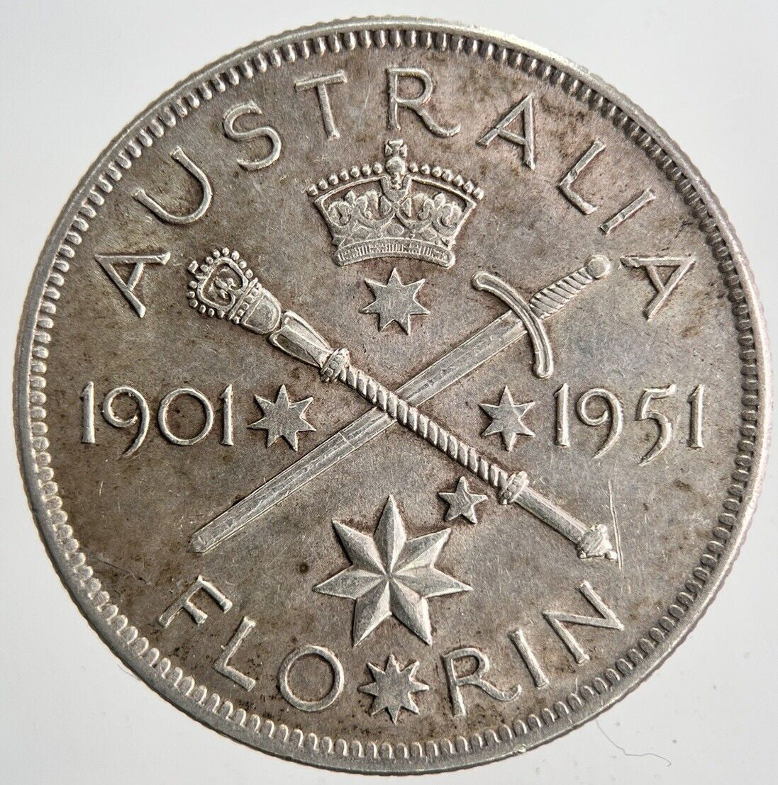 1951 Australia Florin Two Shillings Silver Coin | Very High Grade | a6858