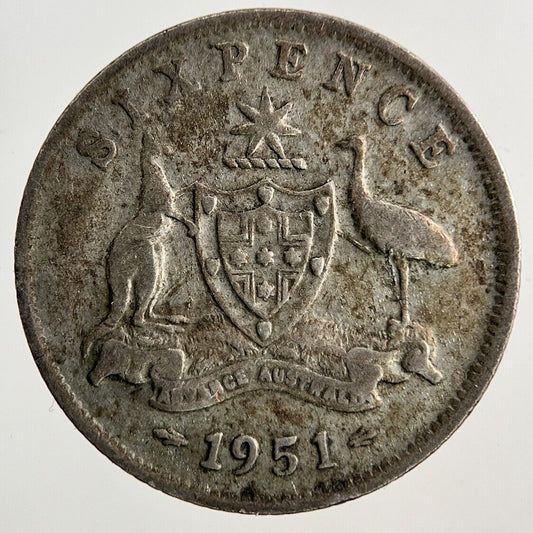 1951 Australia Sixpence Silver Coin | Collectable Grade
