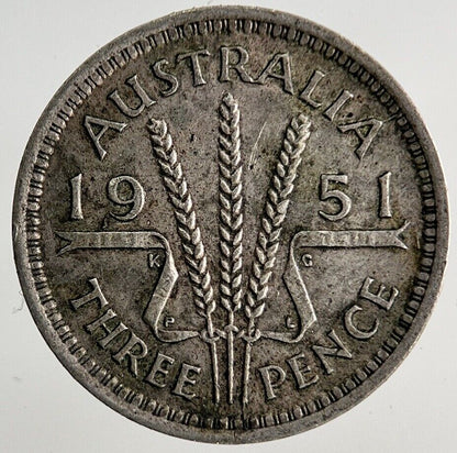 1951 Australia Threepence Silver Coin | Fine Collectable Grade