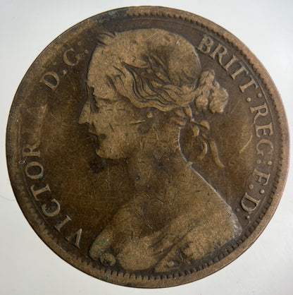 1866 Victoria One Penny Coin | Fine Collectable Grade