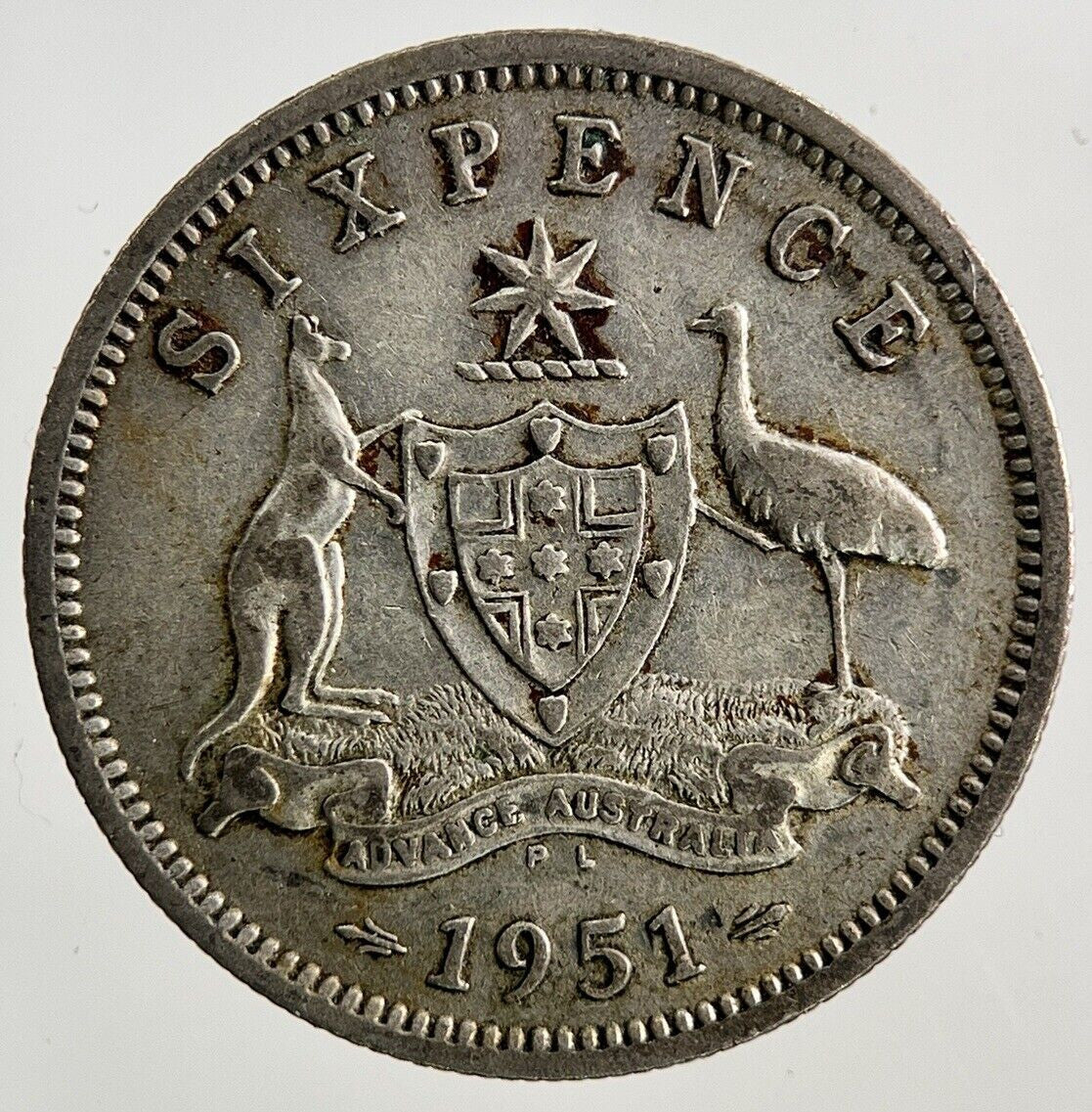 1951 Australia Sixpence Silver Coin | Fine Collectable Grade