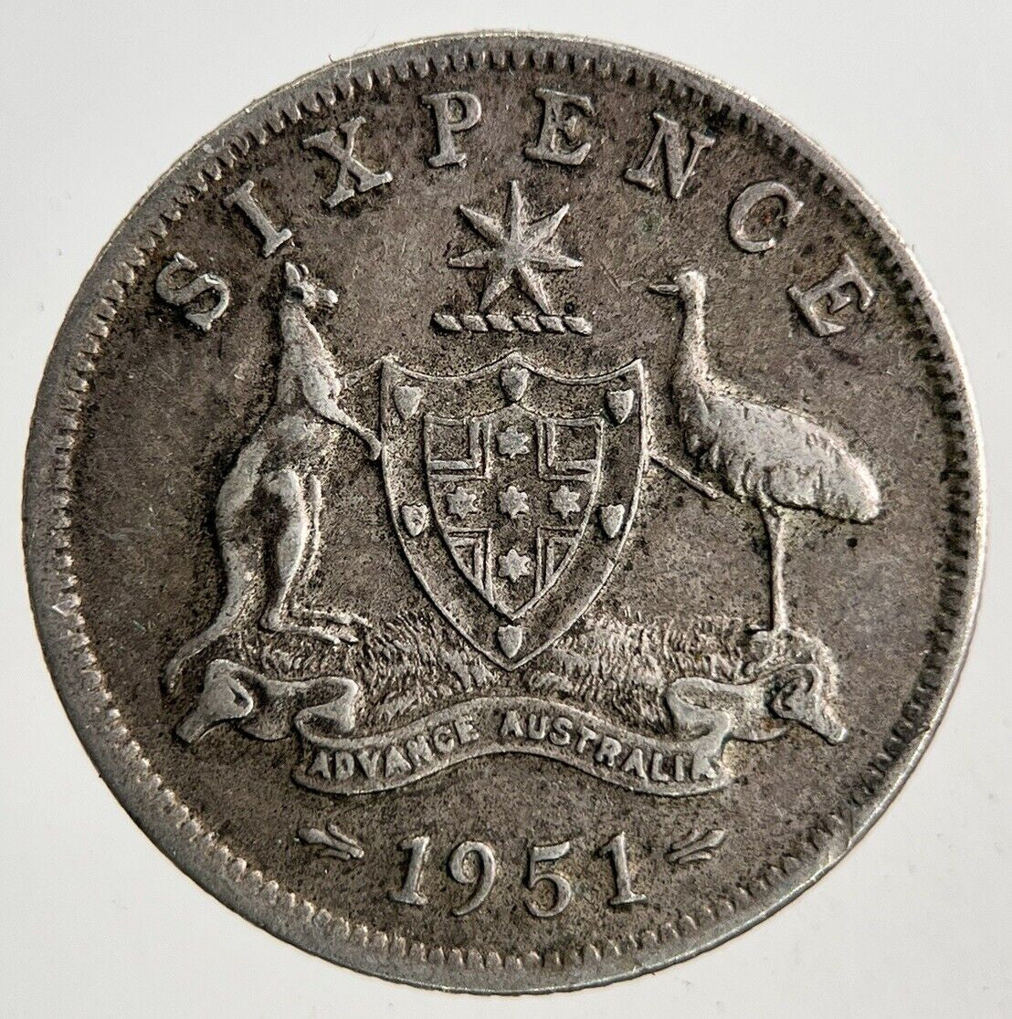 1951 Australia Sixpence Silver Coin | Very High Grade