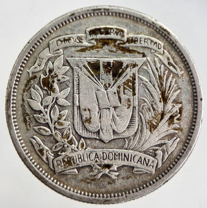 1951 Dominican Republic 1/2 Medio Peso Silver Coin | Collectable Grade | a8934
