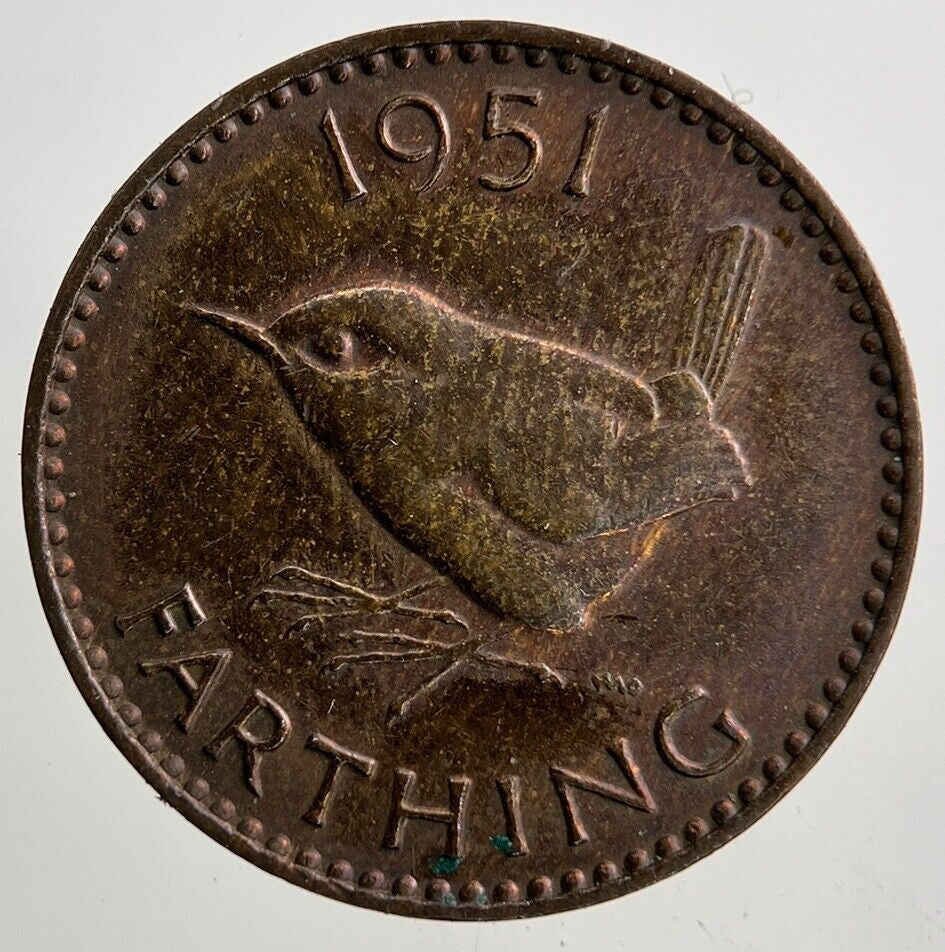 1951 George VI Wren Farthing Coin | Fine Collectable Grade