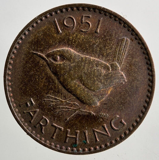 1951 George VI Wren Farthing Coin | Fine Collectable Grade