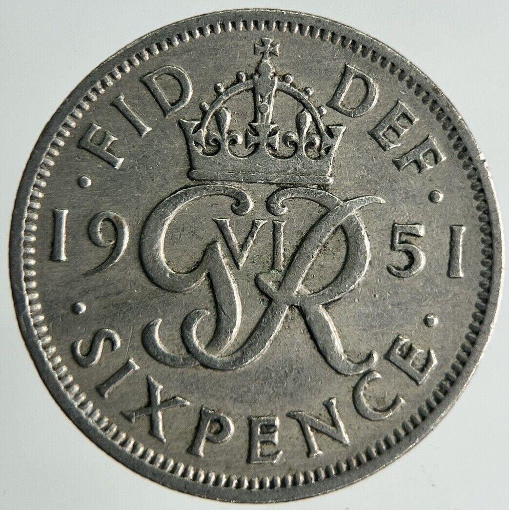 1951 George VI Sixpence Coin | Fine Collectable Grade