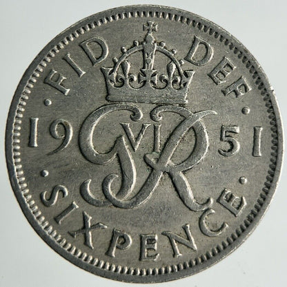 1951 George VI Sixpence Coin | Fine Collectable Grade