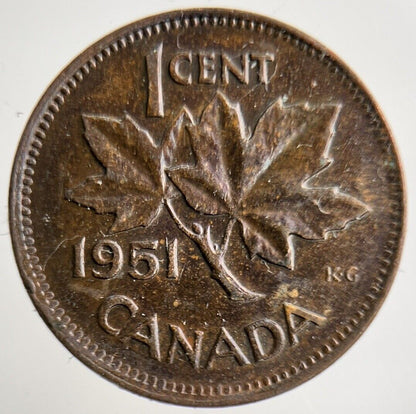 1951 Canada 1 Cent Coin | Fine Collectable Grade