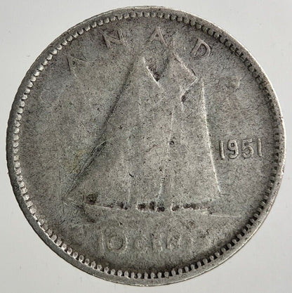 1951 Canada 10 Cents Silver Coin | Collectable Grade