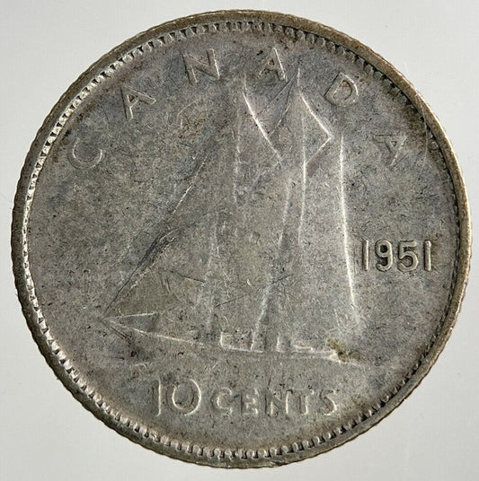 1951 Canada 10 Cents Silver Coin | Collectable Grade