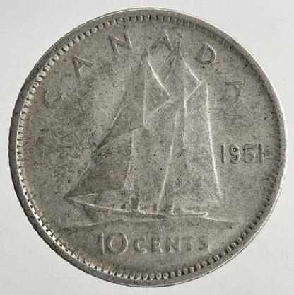 1951 Canada 10 Cents Silver Coin | Collectable Grade