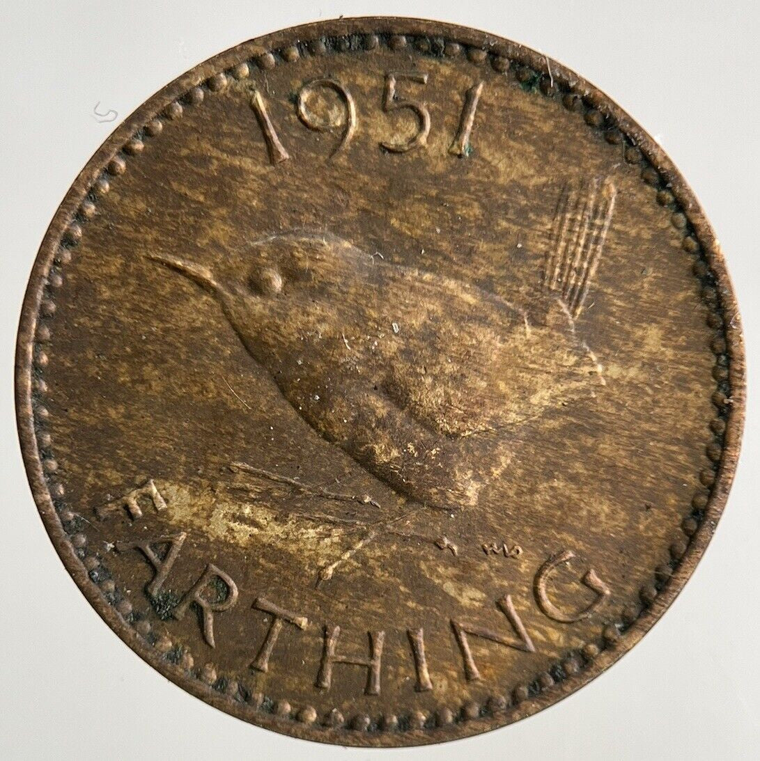 1951 George VI Wren Farthing Coin | Fine Collectable Grade