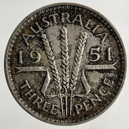1951 Australia Threepence Silver Coin | Fine Collectable Grade