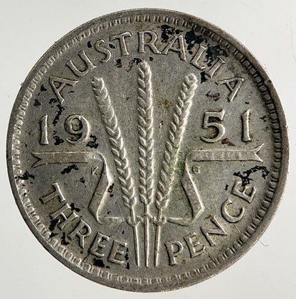 1951 Australia Threepence Silver Coin | Fine Collectable Grade