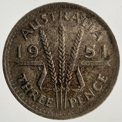 1951 Australia Threepence Silver Coin | Fine Collectable Grade