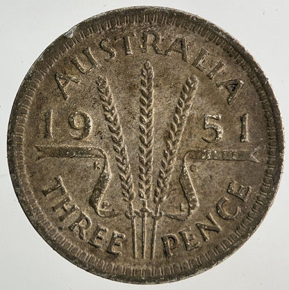1951 Australia Threepence Silver Coin | Fine Collectable Grade