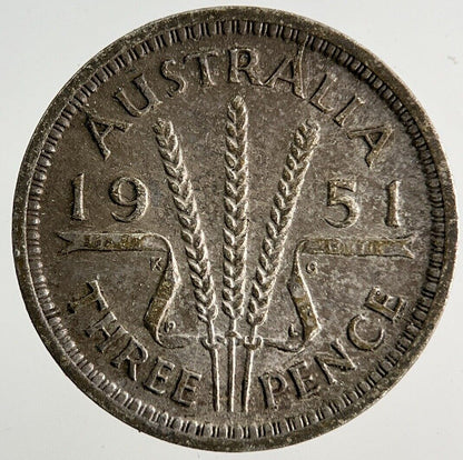 1951 Australia Threepence Silver Coin | Fine Collectable Grade