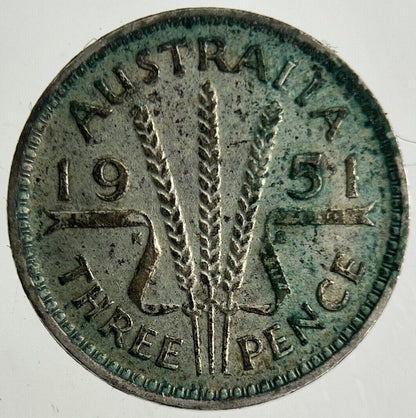 1951 Australia Threepence Silver Coin | Fine Collectable Grade