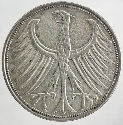 1951-G Germany 5 Mark Silver Coin | Fine Collectable Grade