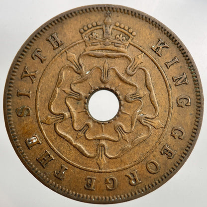 1951 Rhodesia Africa One Penny Coin | Fine Collectable Grade | a1645