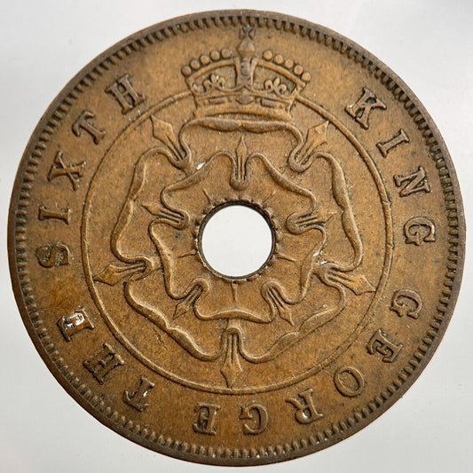 1951 Rhodesia Africa One Penny Coin | Fine Collectable Grade | a1645