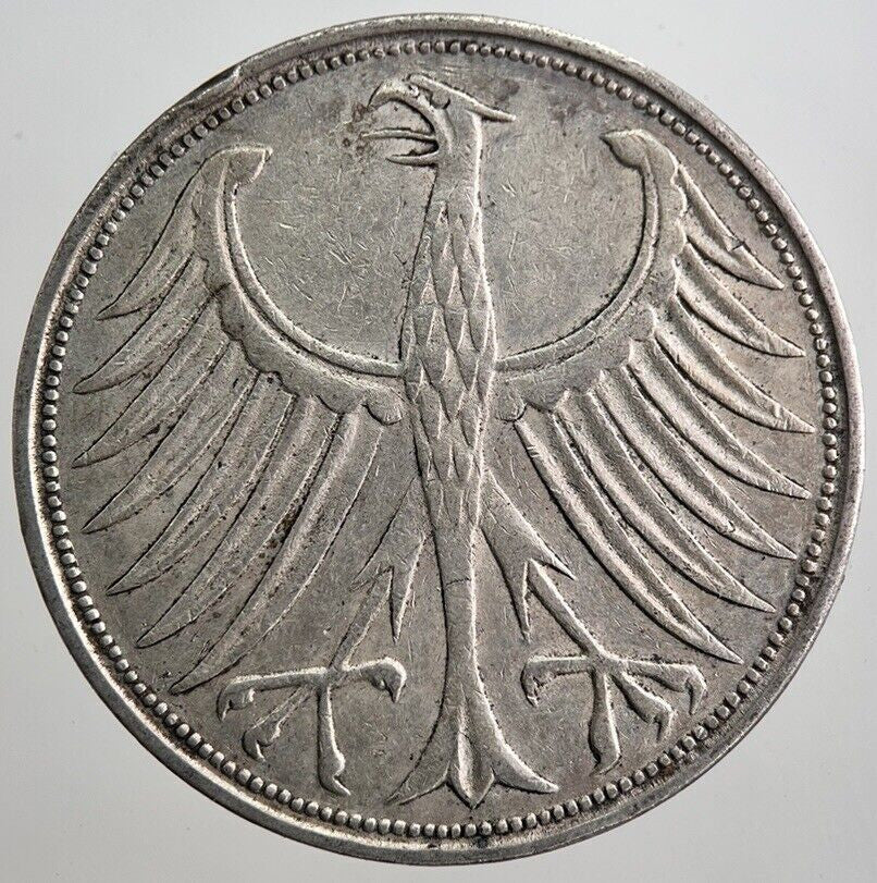 1951-G Germany 5 Mark Silver Coin | Very High Grade | a7450