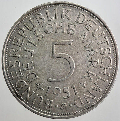 1951-G Germany 5 Mark Silver Coin | Very High Grade | a7450