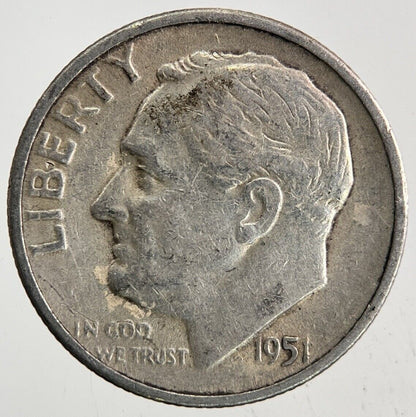 1951-S US USA Roosevelt Dime Silver Coin | Fine Collectable Grade
