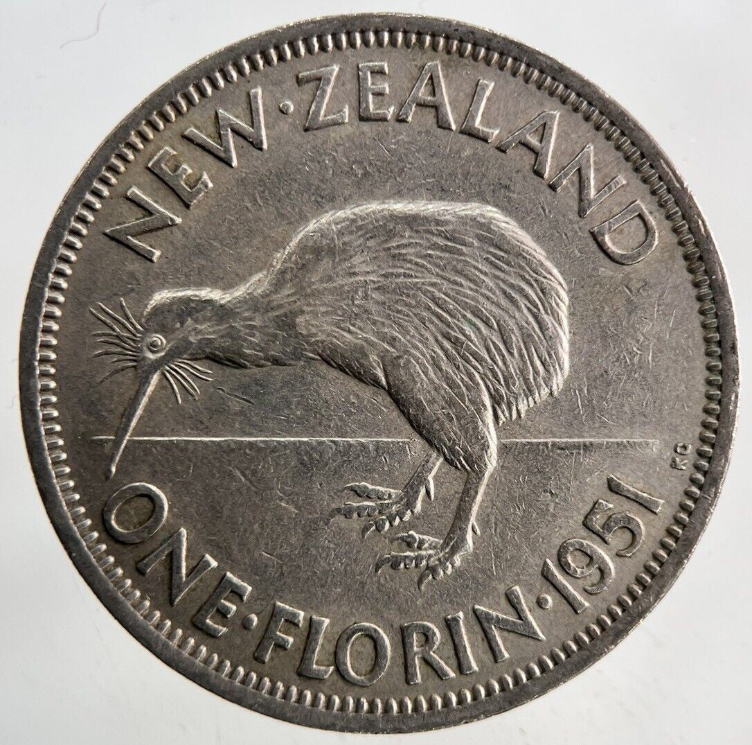1951 New Zealand Florin Coin | Fine Collectable Grade