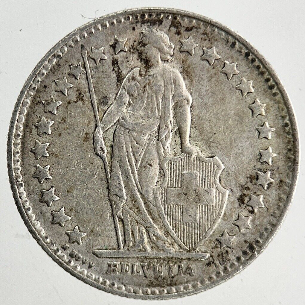 1951 Switzerland Swiss 1/2 Half Franc Silver Coin | Fine Collectable Grade